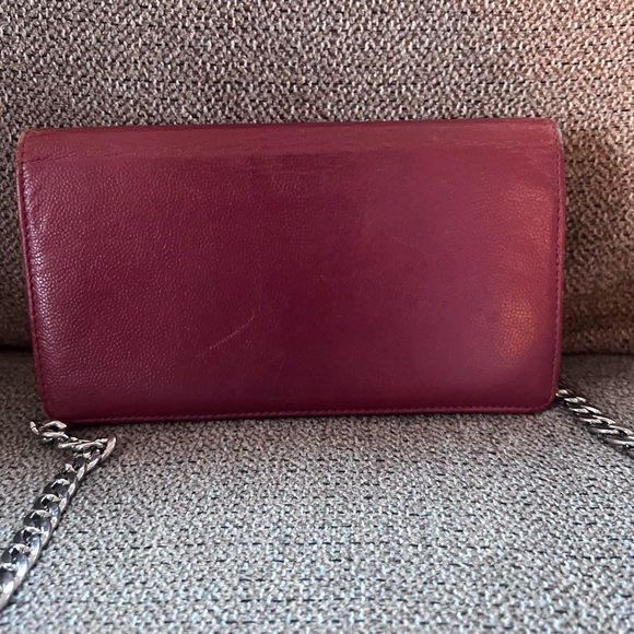 Authentic Chanel Lambskin Red Flap Wallet WOC Bag - Picture 10 of 12